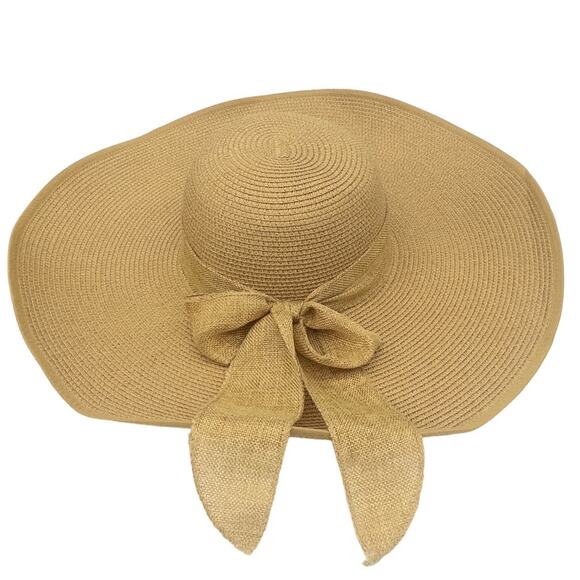 Packable Straw Hat Sun Adjustable Extra Large Floppy Beach with Bow Women's - Picture 2 of 7